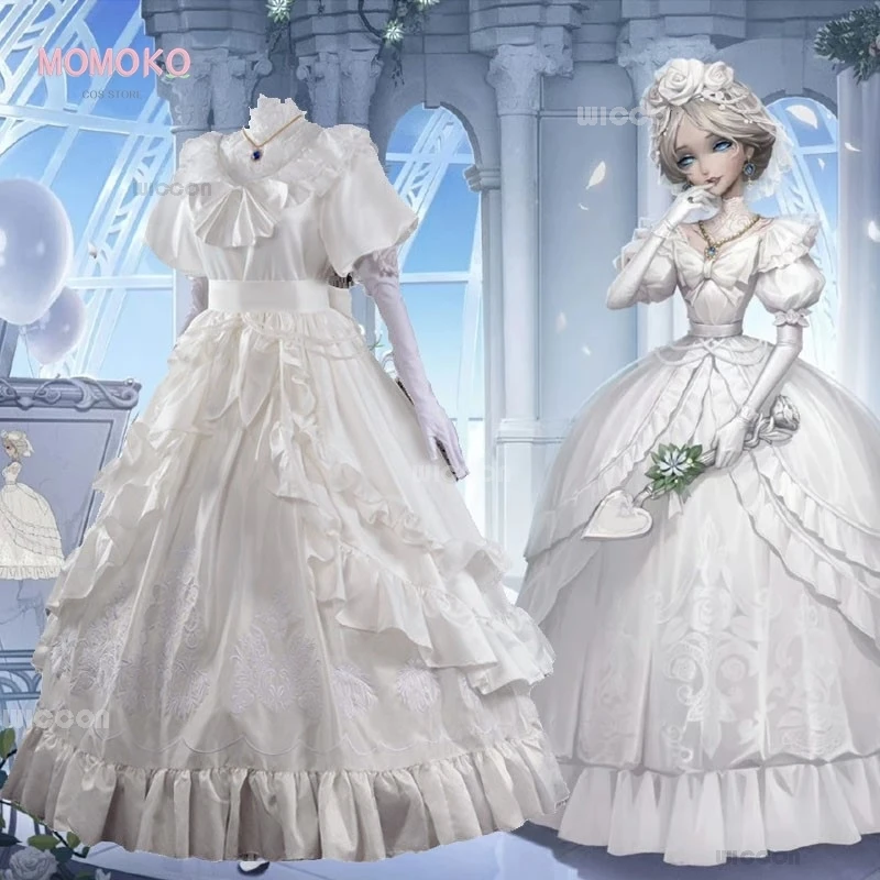 Tożsamość gry V Krwawa Królowa Cosplay Mary Kostium Lolita Sukienka Skóra Obiecany Dzień Peruka Kobieta Halloween Fancy Masquerade Ball Gown