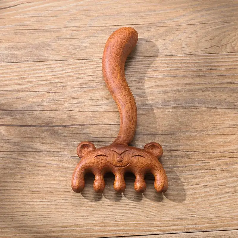 

Wood Meridian Massage Comb Head Face Scalp Gua Sha Massager Natural Facial Sandalwood Wide Tooth Guasha Scraping Body Massage