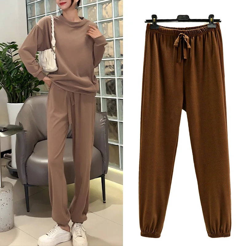 Thiened رقيق Sp السراويل النسائية الخريف الشتاء منخفضة الخصر عارضة المنزل الترفيه السراويل مع شريط مرن السراويل الرياضية #1