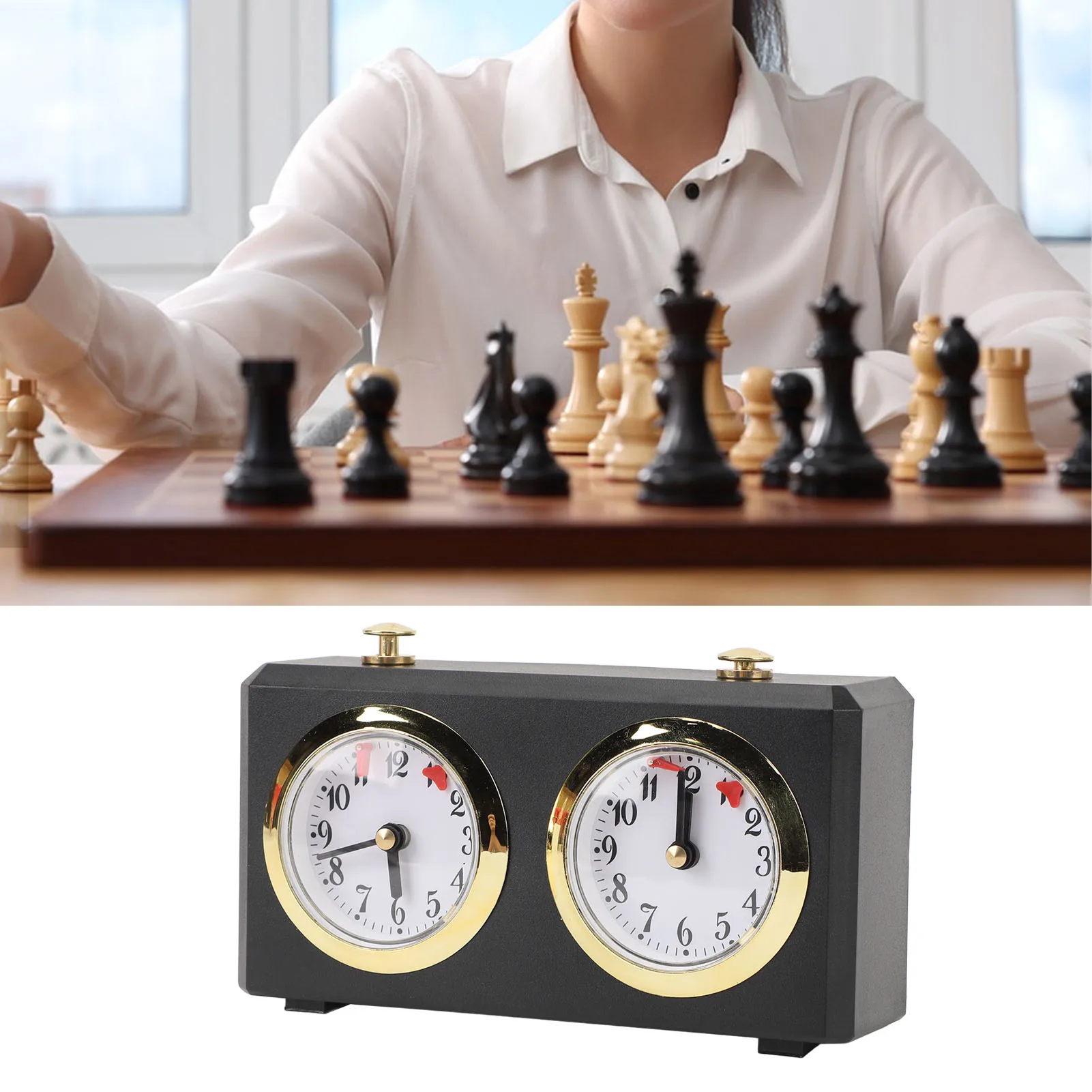 Analog Chess Clock Reduce Pressure Vintage Wind Up Large Easy To Read Dials Professional Mechanical Chess Clock for Board Game view 5