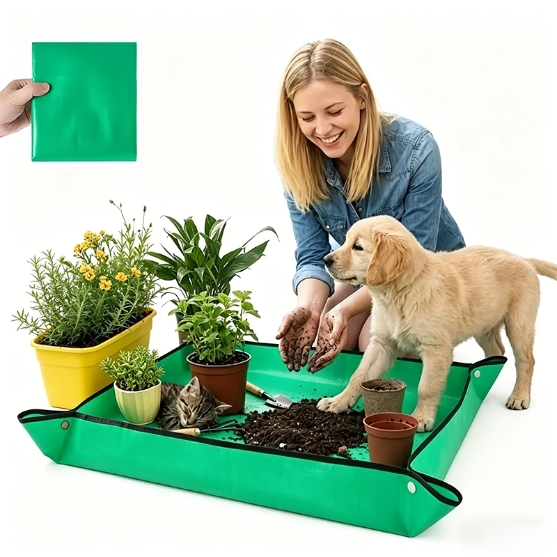 Repotting Mat for Potting Soil Mess Control, Waterproof Plant Potting Mat, Succulent Orchid Potting Tray for Plant Pots