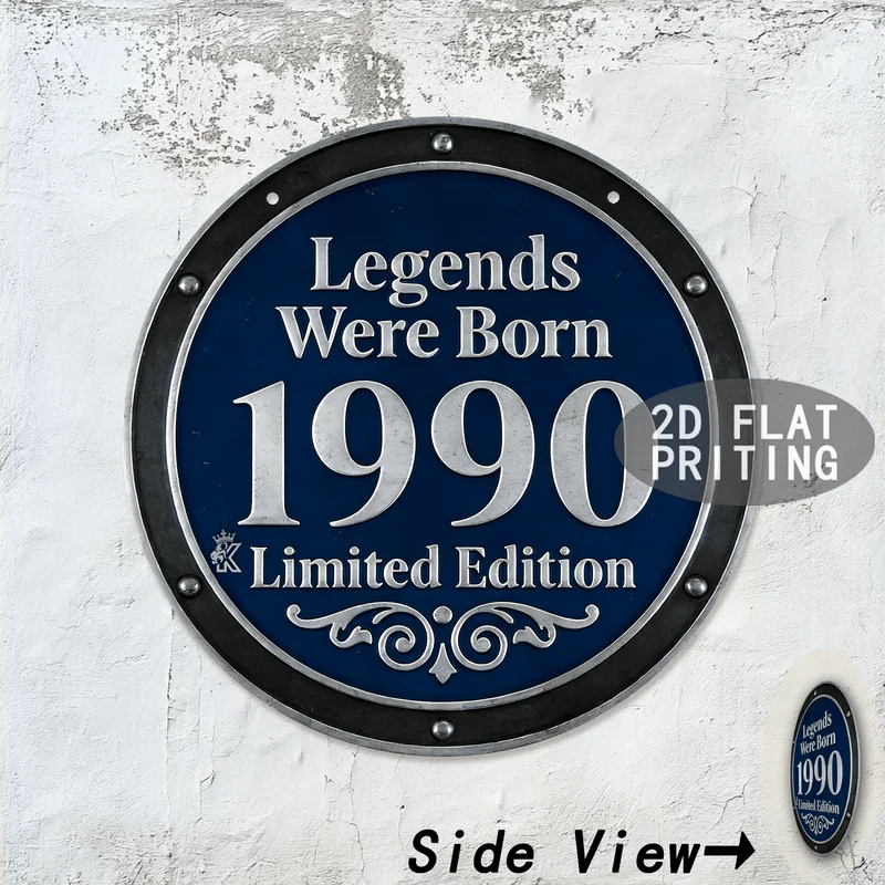 Multistyle Round Metal Tin Sign Vintage Floral Birthday Year Limited Edition Retro Wall Plaque for Home Bar Garage Party Decor