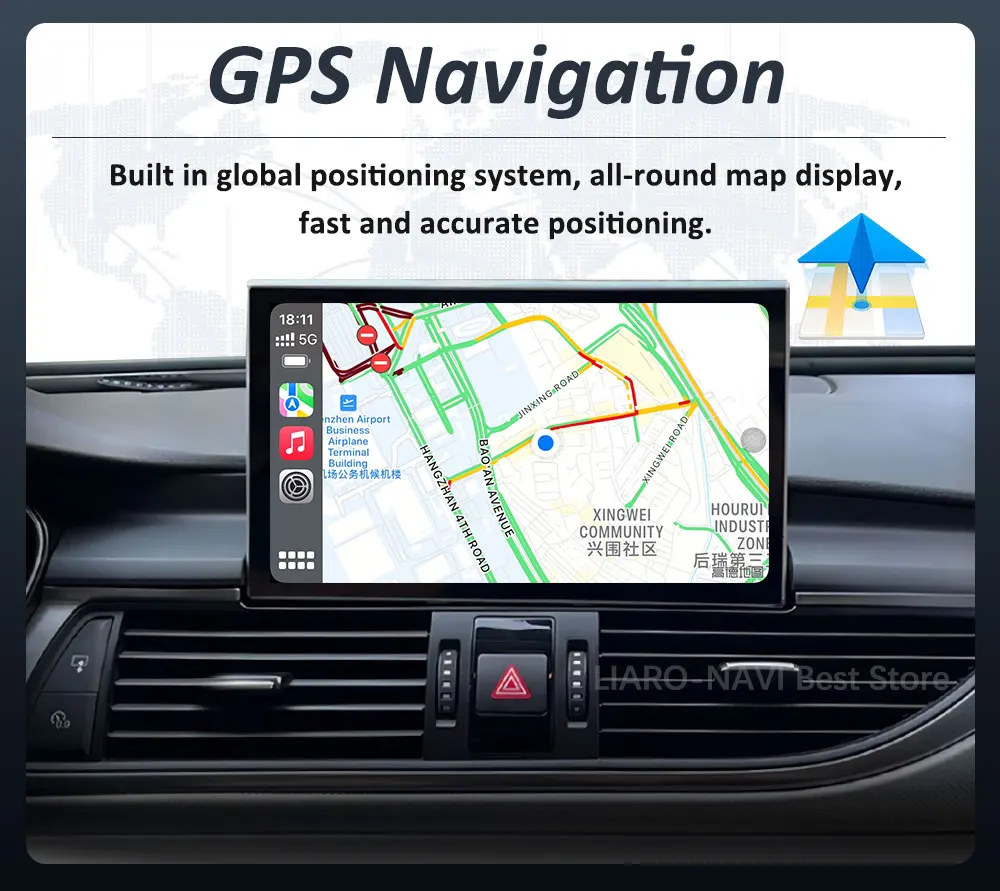 9'' Carplay DSP Stereo Autoradio Multimedia-Player für Audi A6 C7 A7 2012 - 2018 Navi GPS QLED-Bildschirm WiFi Android 16 Bluetooth – Detail 16