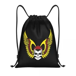 Custom Hell HAMC Angel Drawstring Bag Men Women Lightweight Motorcycle Club Sports Gym Storage Backpack