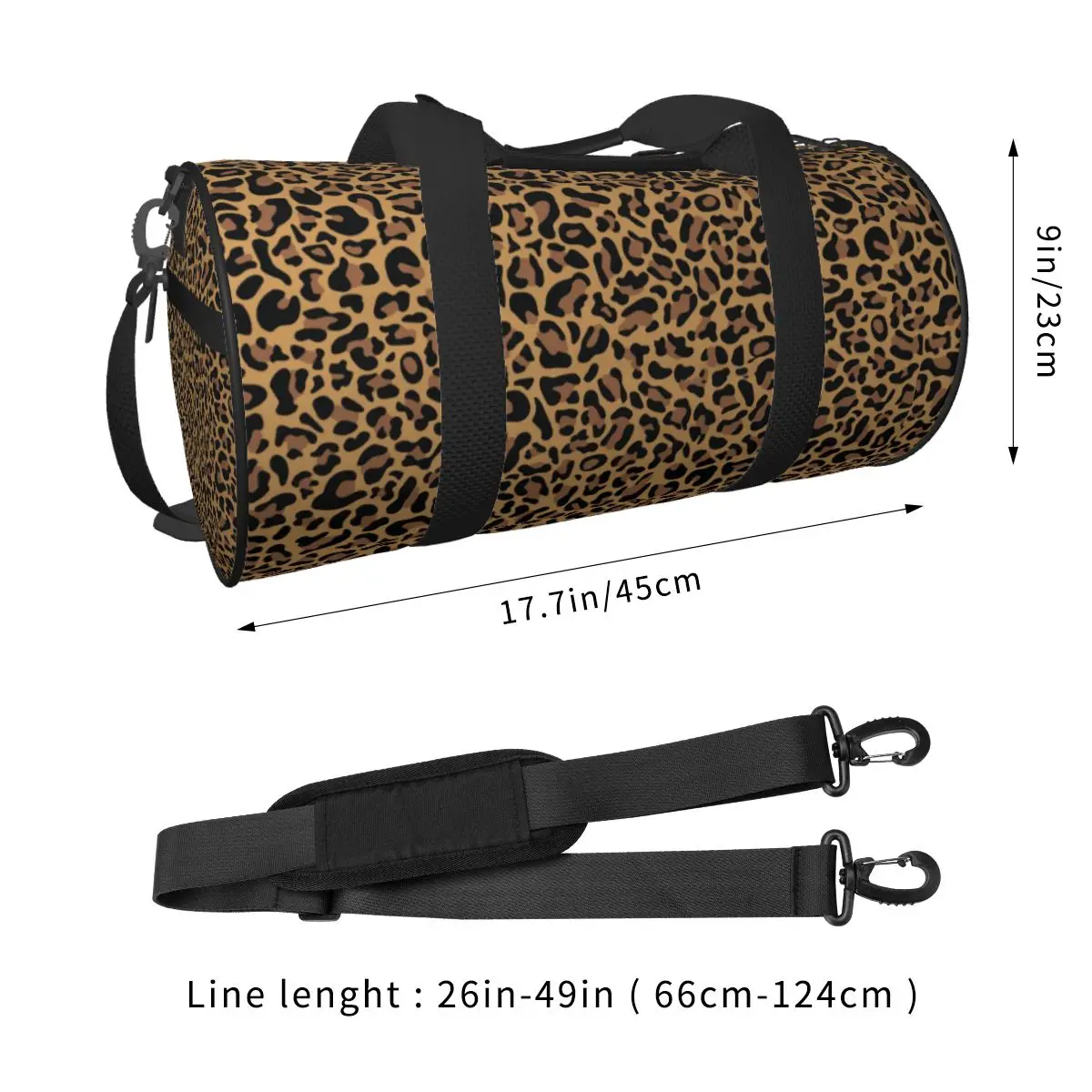 Leopardo Textura Travel Bag, Moda animal selvagem, Saco de ginástica de natação, Casal personalizado grandes esportes Fitness sacos, Bolsas Oxford