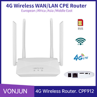 CPF912 4G Sim Card Router WAN/LAN External Antennas Unlocked LTE CPE Wireless Hotspot Plug and Play