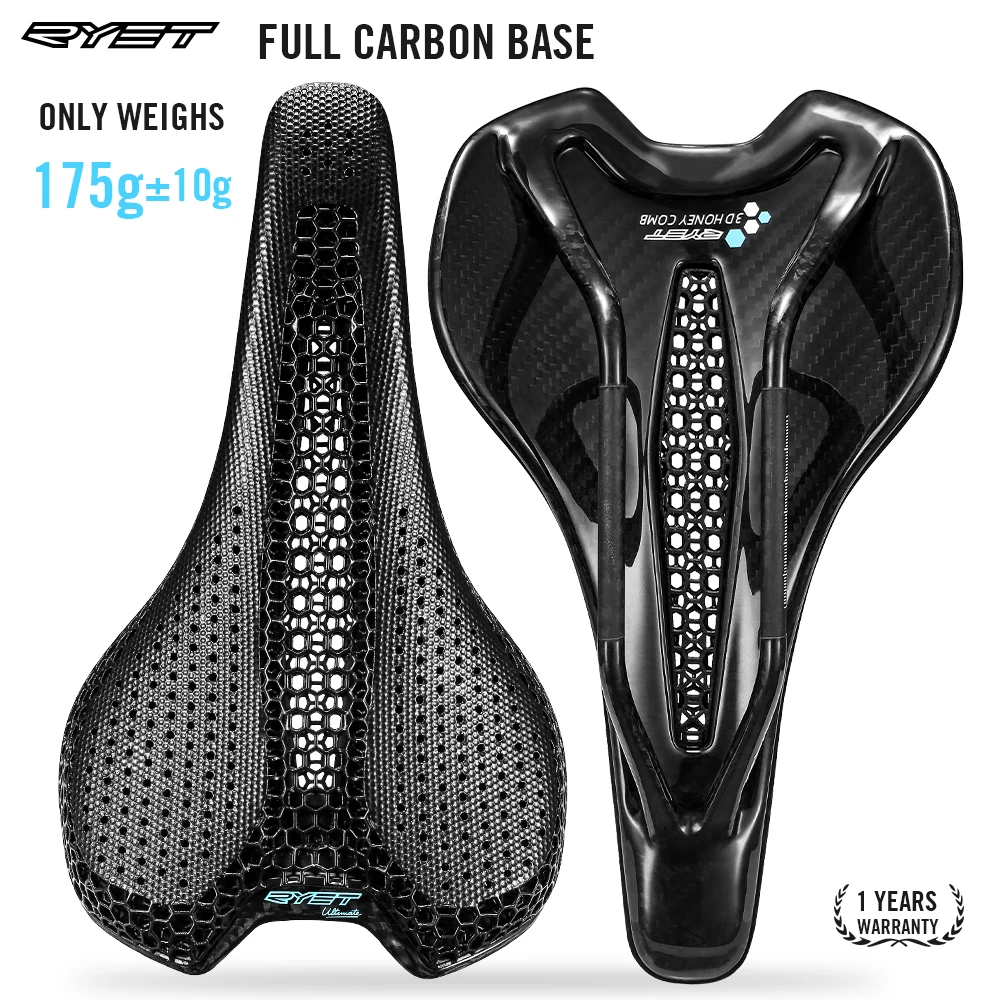 

RYET Carbon 3D Printed Saddle Ultralight 175g 7*9 Bike Seating Triathlon Road MTB Mountain Gravel Bike Parts Seat Cushion