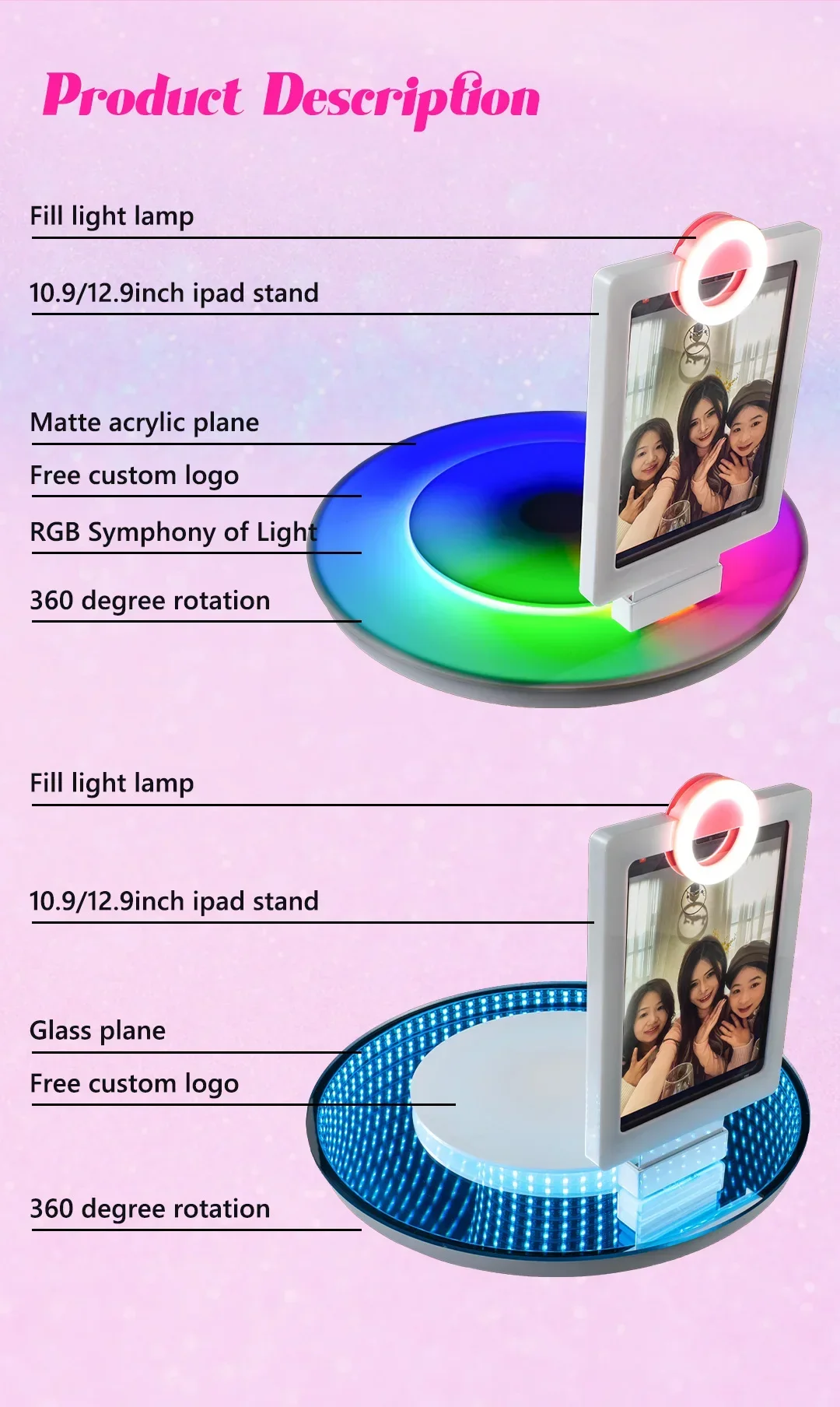 2024 High Quality Table Photo Booth For Ipad Commercial Rental Roaming Ipad Photo Booth Replacement Part
