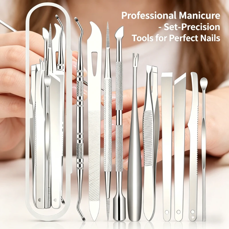 10Pcs Stainless Steel Toenail & Cuticle Removal Kit,Odorless Pedicure Manicure,Rustproof,rofessional Ingrown Toenail Corrector