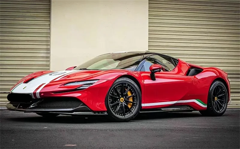 Usado para kit de corpo de saia lateral estilo OEM de fibra de carbono seco Ferrari SF90