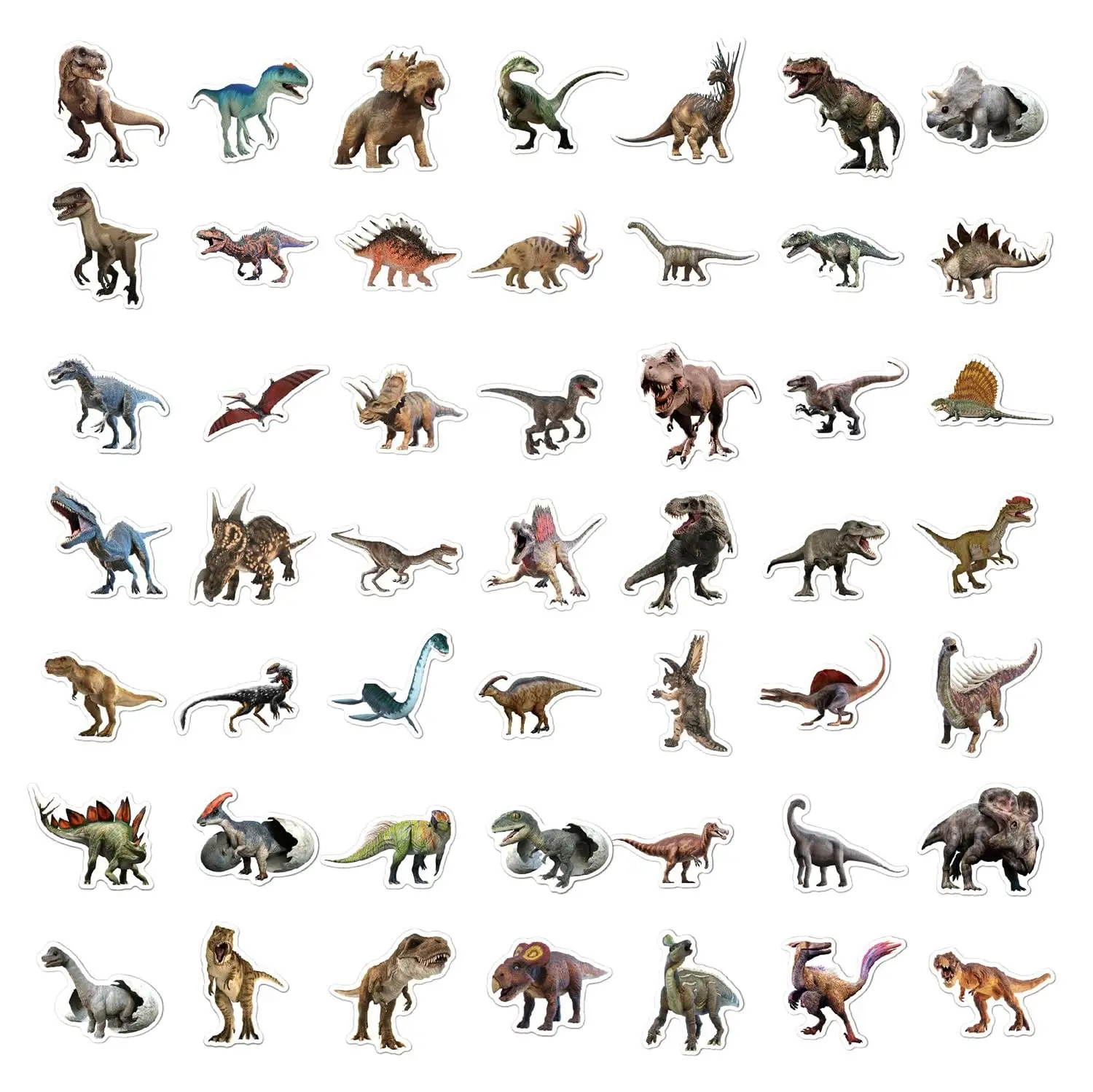 50/100pcs Jurassic Dinosaur Stickers for Kids Waterproof Vinyl Stickers for Water Bottle Scrapbook Laptop Skateboard Computer