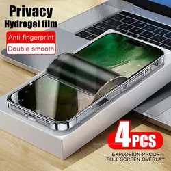 4pcs Not Glass Phone Screen Protector for IPhone 16 15 Plus Soft Full Cover Soft Privacy Hydrogel Film 14 13 12 Mini 11 Pro Max