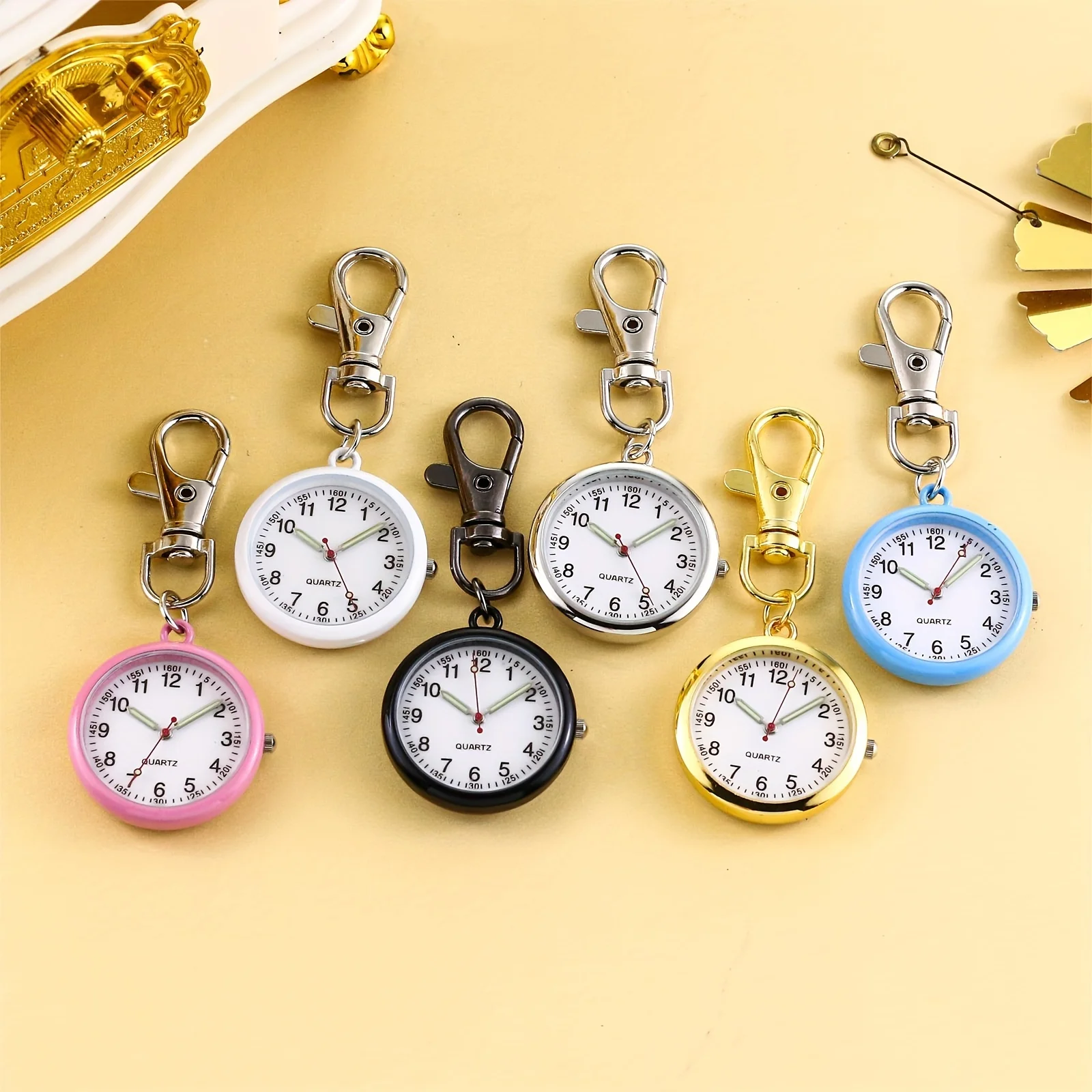 Keychain watch, nurse watch, pocket toilet watch, student exam watch, pocket watch, clear large dial, keychain hanging watch