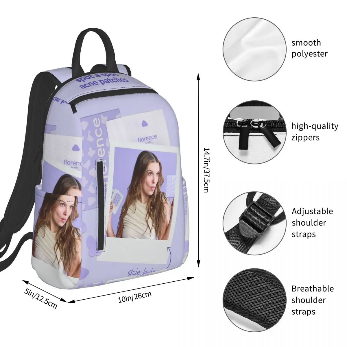 Florence By Mills Backpack Student BookBag Boys Girls School Bag Laptop Shoulder Bags Men Women