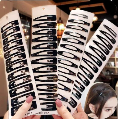 

12Pcs/Set Black Barrettes BB Hair Clips Professional Hairpins Hair Accessories for Women Girls Styling Tool Headdress