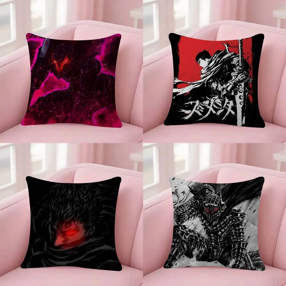 Cool Anime B-Berserks-k 45*45cm Cushion Cover Cushion Covers Natural Linen Breathable Sofa Bedroom Decor Pillowcase