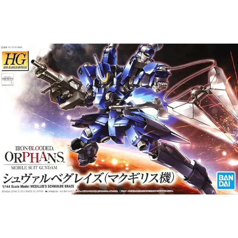 Echtes Bandai Gundam Montagemodell HG 1/144 IBO 003 GRAZE Actionfigur Desktop-Dekoration Sammlung Ornament Spielzeug Geschenk