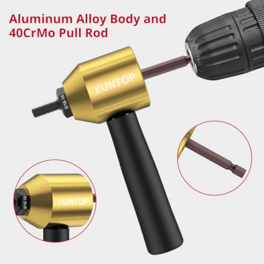 طقم محول مثقاب صامولة برشام مع 100 قطعة من ملحقات الجوز، سهل التركيب، محول مسدس الجوز لمسدس برشام كهربائي