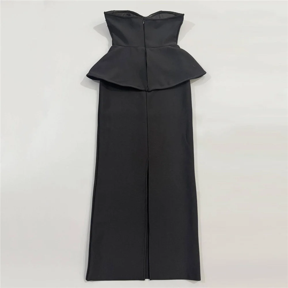 Abito da sera da donna invernale 2025 con strass, corsetto, abito lungo da donna elegante, nuovo Y2K, reggiseno per abito da festa di alta qualità