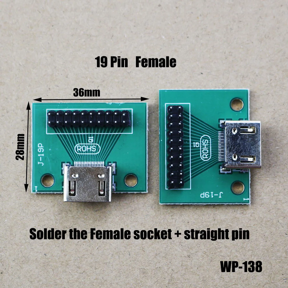 

1Pcs HDMI-Compatible A Type 19Pin PCB Board Bond Wires Seals Socket Connector Female Seat Test Female Seat gold-plated WP-138