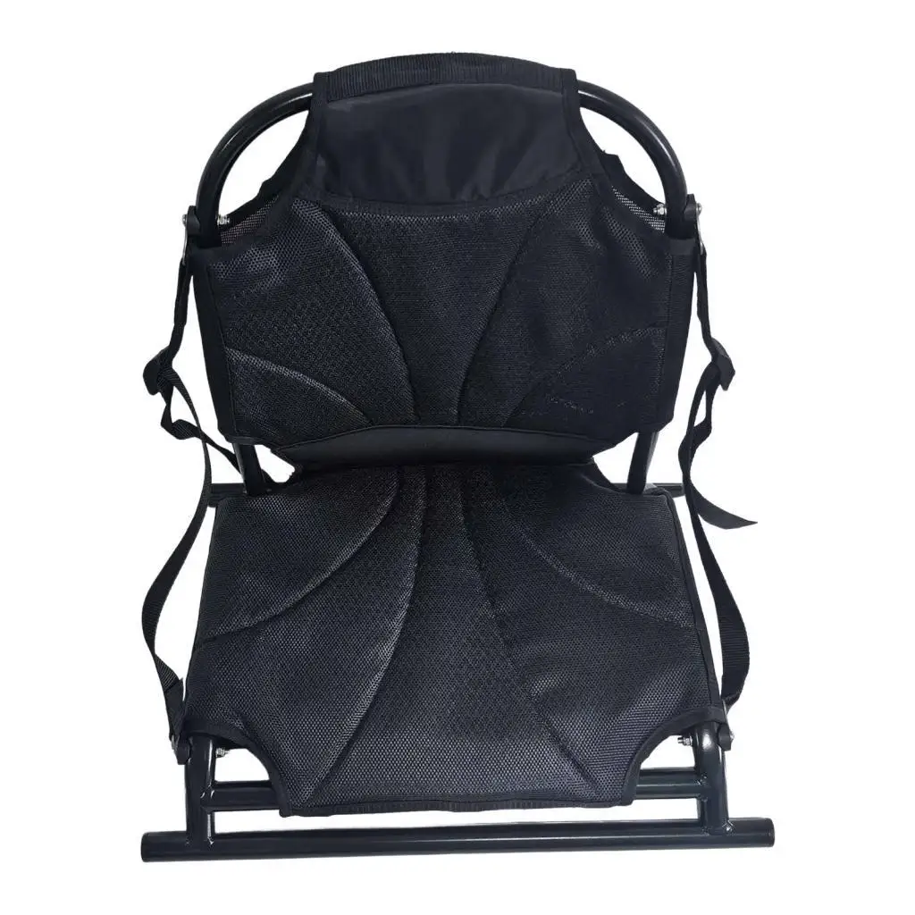 Folding Kayak Seat Aluminum Alloy Backrest Portable Canoe Chair with Cushion Support for Fishing Boat Outings