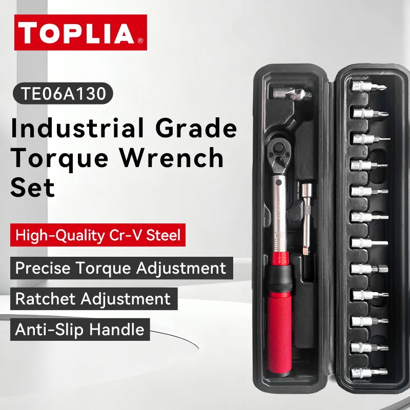 TOPLIA 15-Piece Mechanical Ratchet Torque Wrench Set,1/4