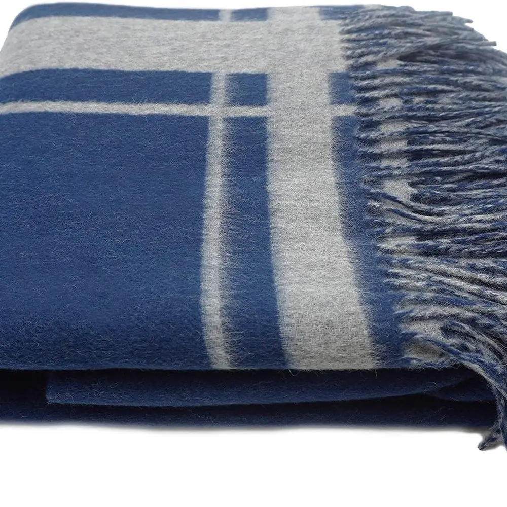 Reversible Throw Blanket with Fringes - Ultra Soft Accent Blanket for Couch, Sofa & Bed - Made with Merino Wool & Cashmere Sourc