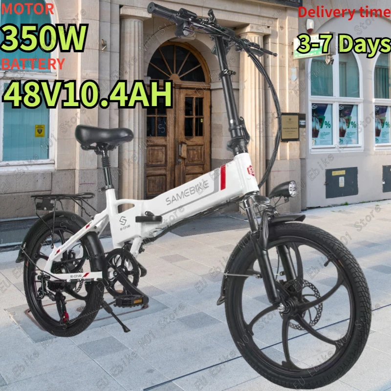 E Bike Folding 350W Motor 48V10.4AH with Anti-theft Alarm Electric Bicycle USB Mobile Phone Charging 20-inch Tire Electric Bike