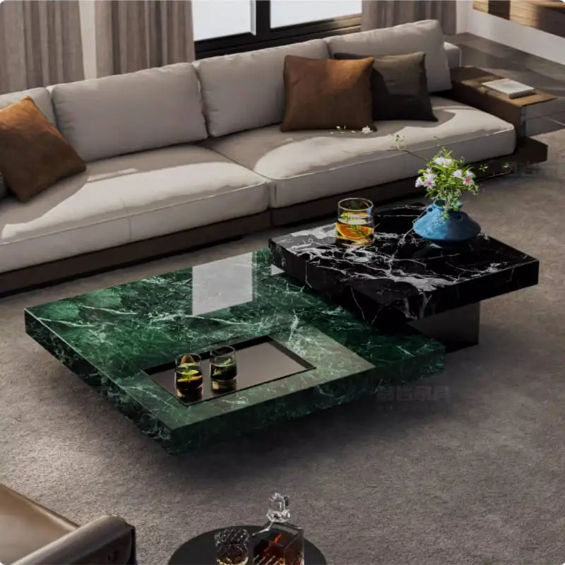 Classic Decoration Coffee Tables Marble Luxury Lateral Living Room Coffee Tables Vintage Designer Mesa Centro Furniture For Home