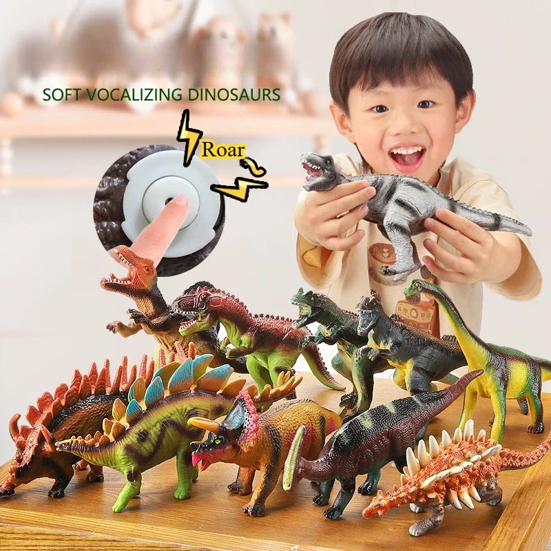 Jurassic Dinosaur Indominus Rex Tyrannosaurus Velociraptor Animals Model Action Figures Simulation Dinosaur Toys With Sound