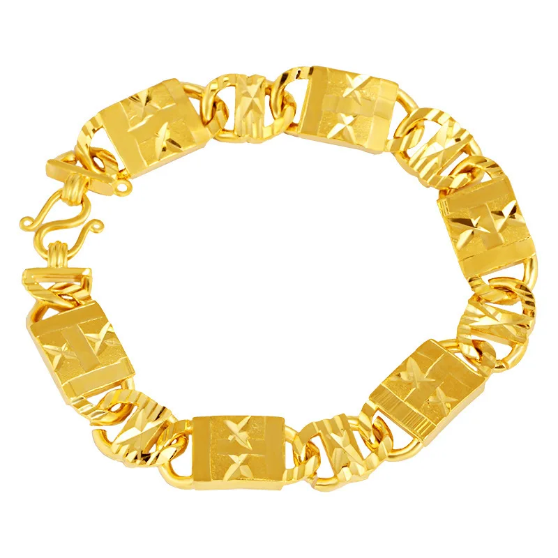 

Low-Key Luxury Carved Flower Bracelet For Women 24K Gold AU999 | Simple design, outstanding temperament