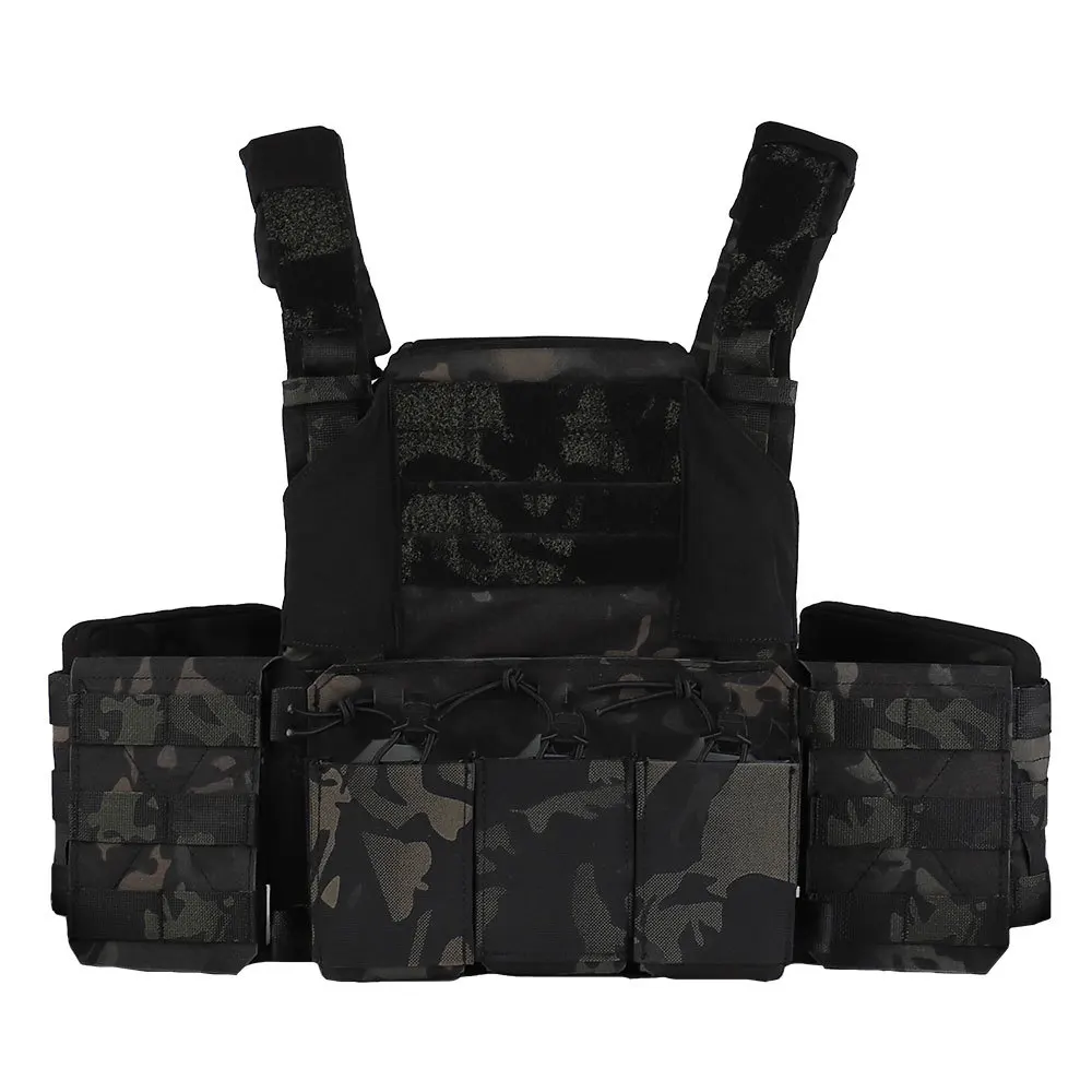 Tactical Thorax Plate Carrier Vest Triple Magazine Pouch Placard Donning Doffing Cummerbund PALS Webbing Quick Airsoft Vest