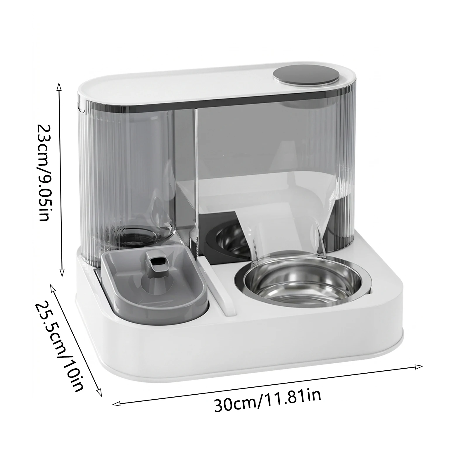 ステンレス製ペット用ウォーターファウンテンフィーダー、デュア - Automatic Pet Feeder Dual Bowl Stainless のレビューと価格