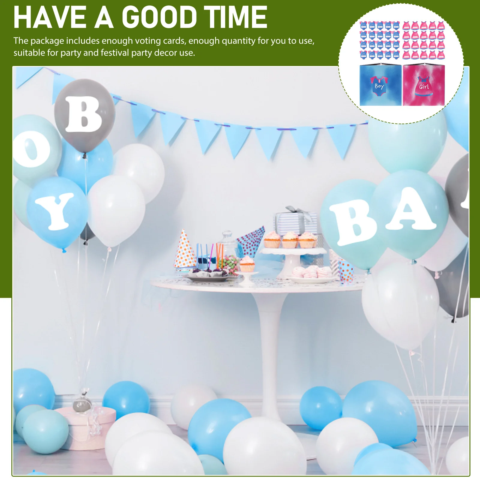 

1Set Gender Reveal Voting Box Party Cards Stable Paper Baby Shower Voting Box Baby Reveal Party Decorations