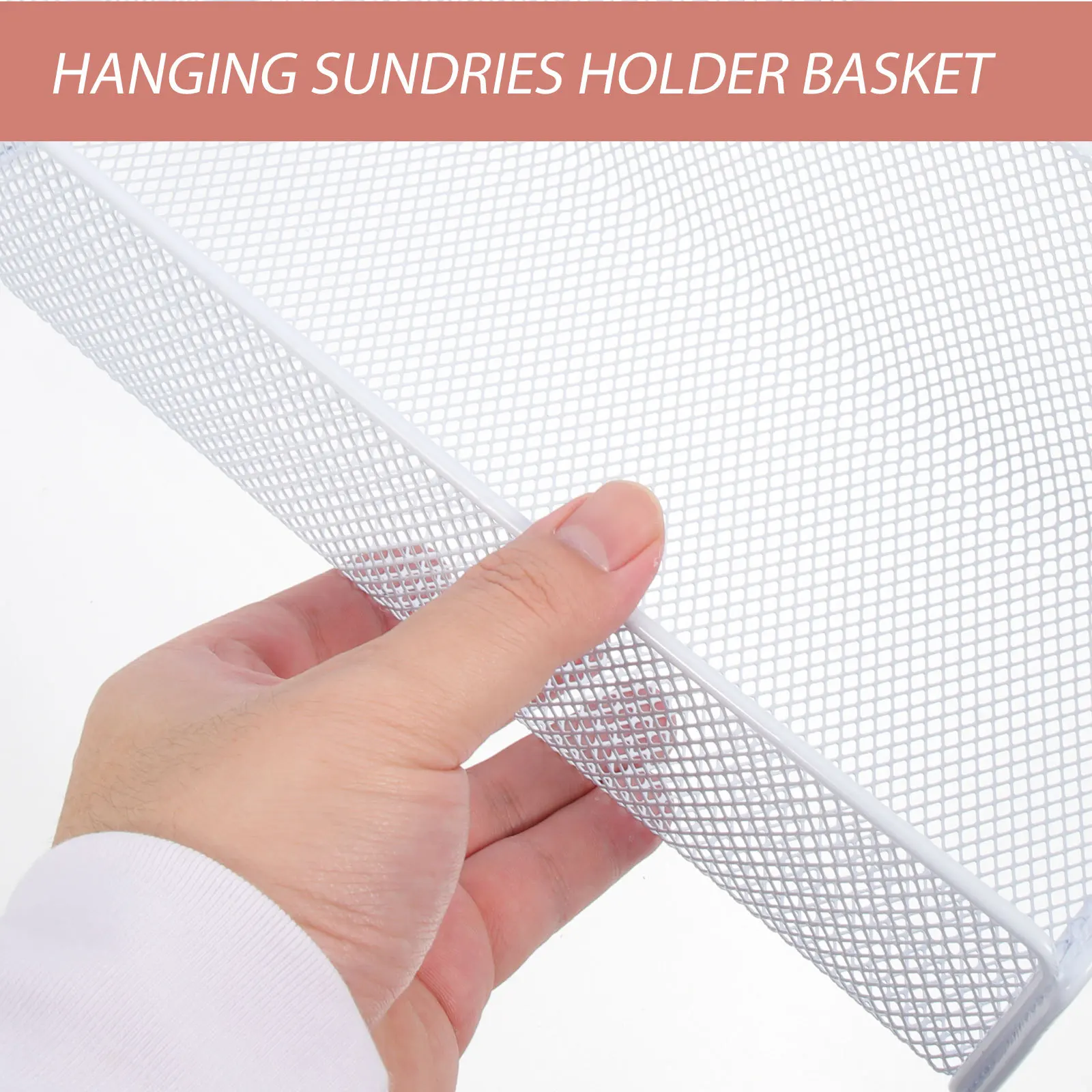 

Metal Bedside Hanging Basket Dormitory Storage Organizer Hanging Sundries Holder Large Capacity Dorm Bed Shelf