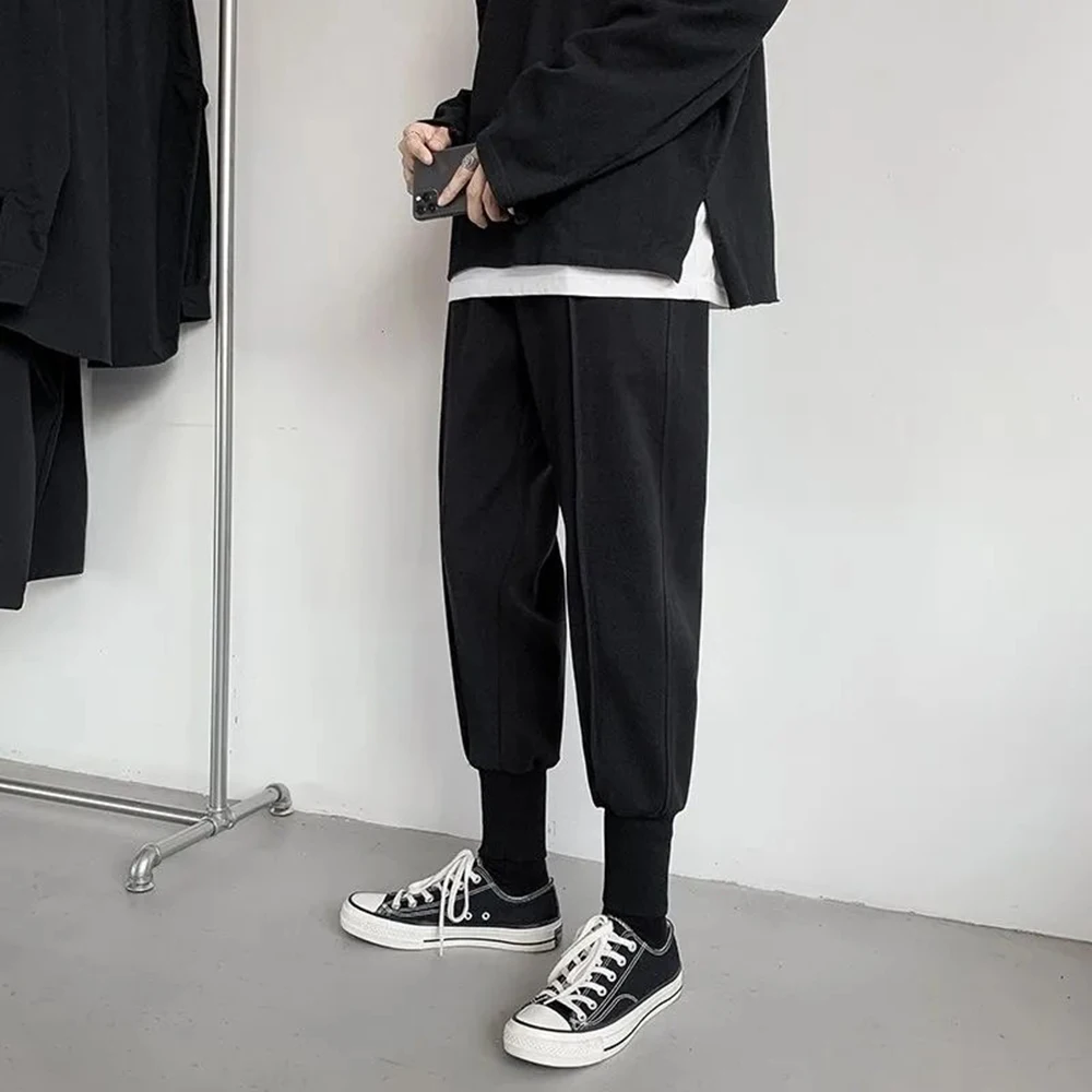Mens Soft Sporty Harem Leggings Autumn Streetwear Fashion Niche Plain Youth Campus Jogging Casual Pants Men'S Clothing 2026 New