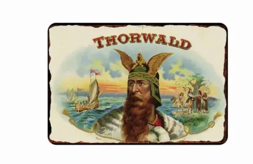 Thorwald Viking Cigars Tin Sign  8x12 Vintage Cigar Labels 1890-1900 advertising