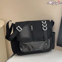 Fashion Y2K Japanese Crossbody Bags Lightweight Transparent Itabag Teenage Casual School Bag Girls Solid Color Shoulder Bag - Image 2