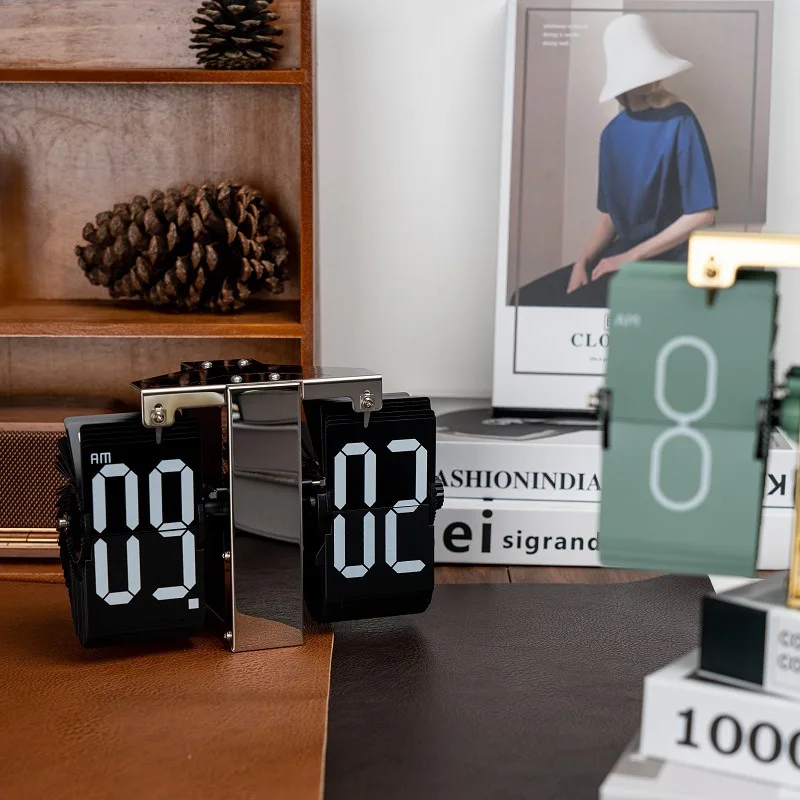 

Скандинавские ретро-раскладушки — современный минималистичный дизайн, автоматический механический цифровой откидной дисплей для декора рабочего стола и домашнего офиса