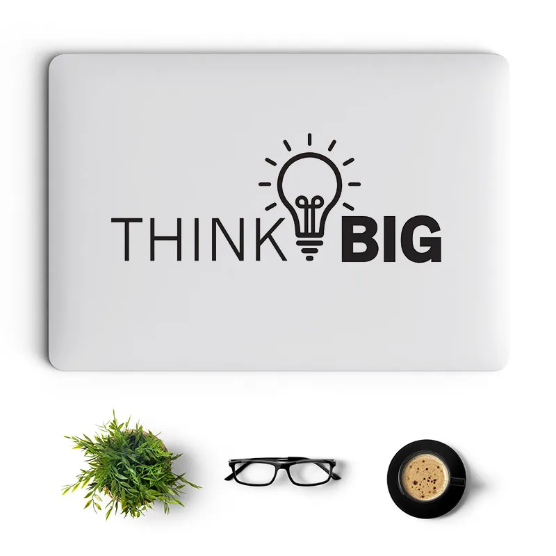 Think Big Bulb Quote Vinyl Laptop Accessories Decal for MacBook Air 13 Retina Pro Mac Cover Skin Notebook Decor Computer Sticker