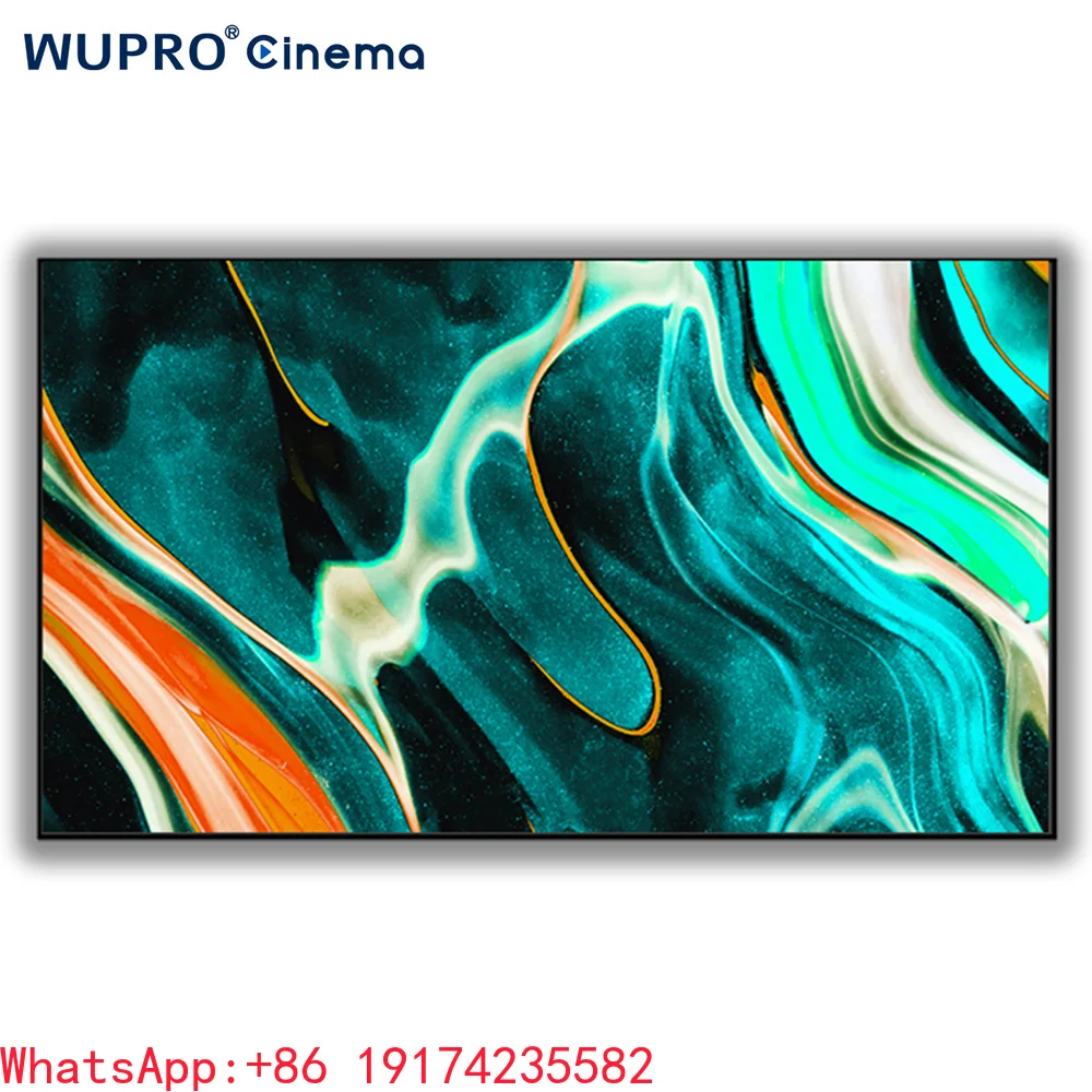 Wupro 100/120 Inch BSP Enhanced Gain ALR Projection Screen Home Theater Soft PET UST Fixed Frame Projector Screen