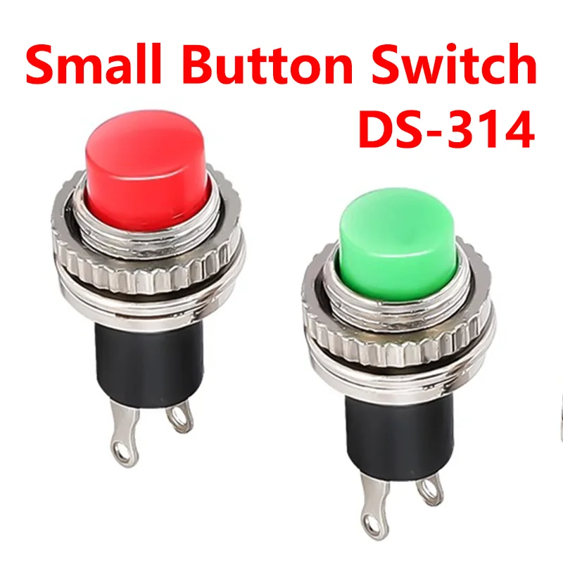 

5/20PCS DS-314 10MM Lock-Free Small Button Switch Unlocked Self-reset Doorbell Horn Electric Switches Fixed Upper Threaded Panel