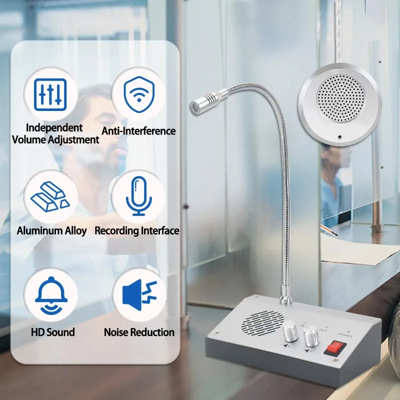 نافذة المتكلم اسلكية تخاطب الاتصال الداخلي ثنائي الاتجاه عداد الصوت الاتصال الداخلي مع ميكروفون خارجي بصوت عال راديو هام لمستشفى البنك
