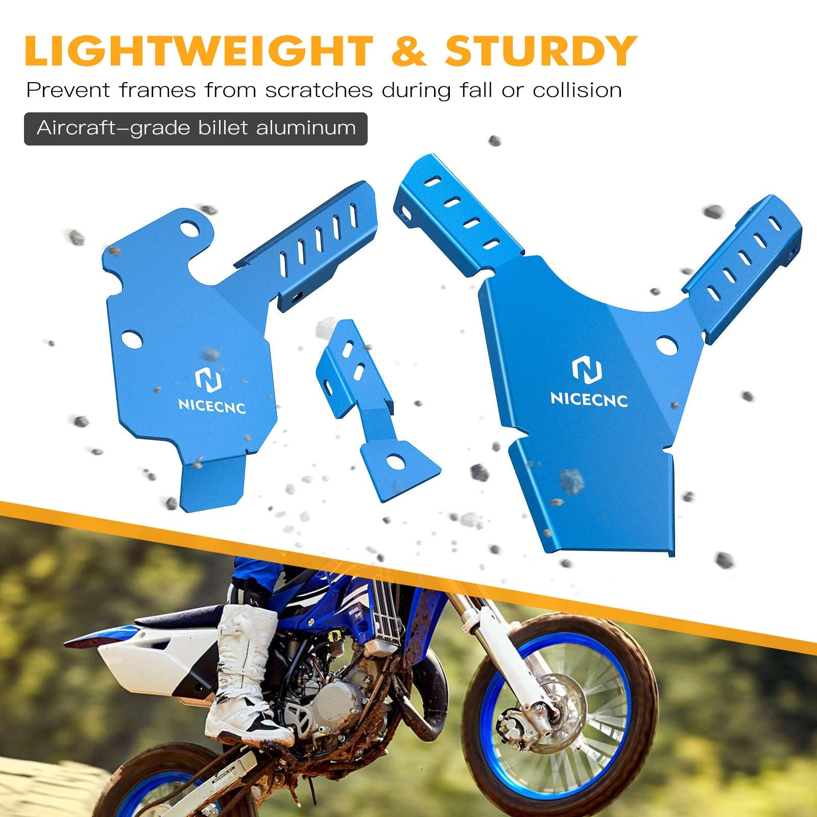 NICECNC Motorcycle Aluminium Frame Guards Covers For Yamaha YZ85 YZ 85 2002-2021 Frame Side Cover Fairing Protector Guard