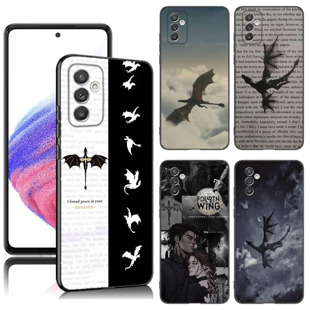 F-Fourth Dragon W-Wing Phone Case For Samsung S24,23,22,30,21,10,9,Ultra,Plus,Lite,FE,5G Black Soft Case