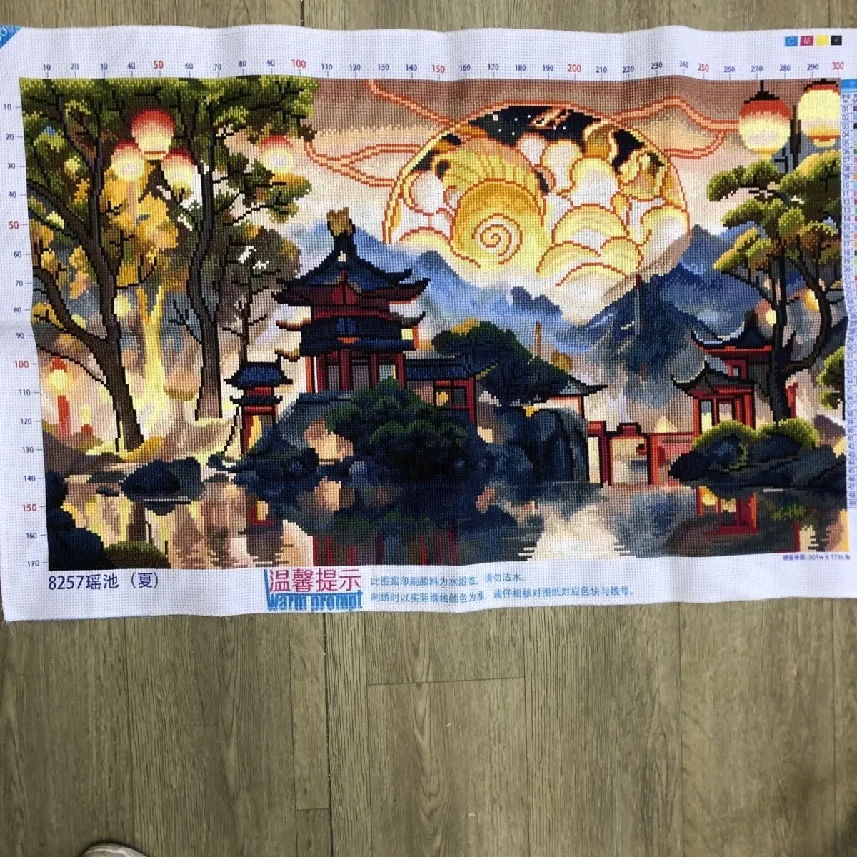 Cross stitch finished products in stock, Yaochi Xia pure handmade embroidery, landscape cross stitch finished products