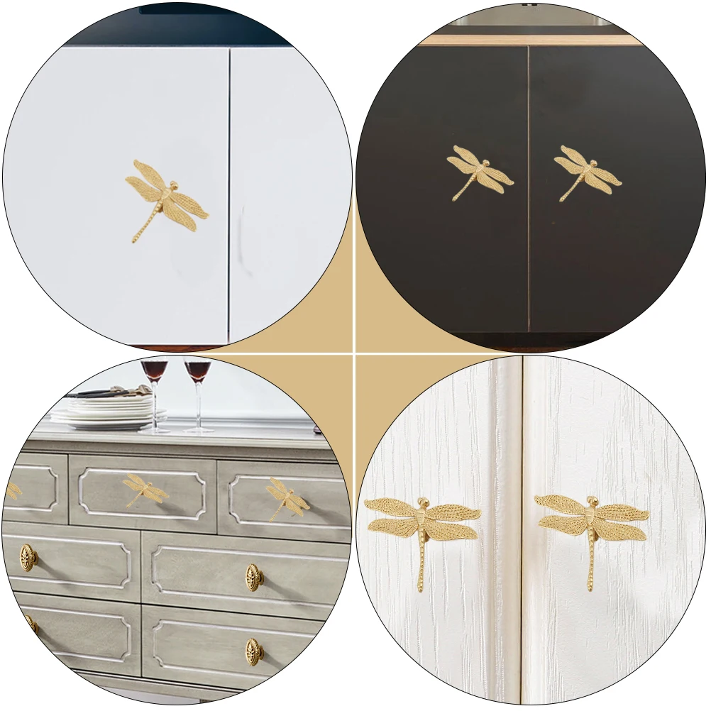 

Brass Dragonfly Holding Hand Cabinet Knobs Decorative Drawer Pulls Kitchen Child
