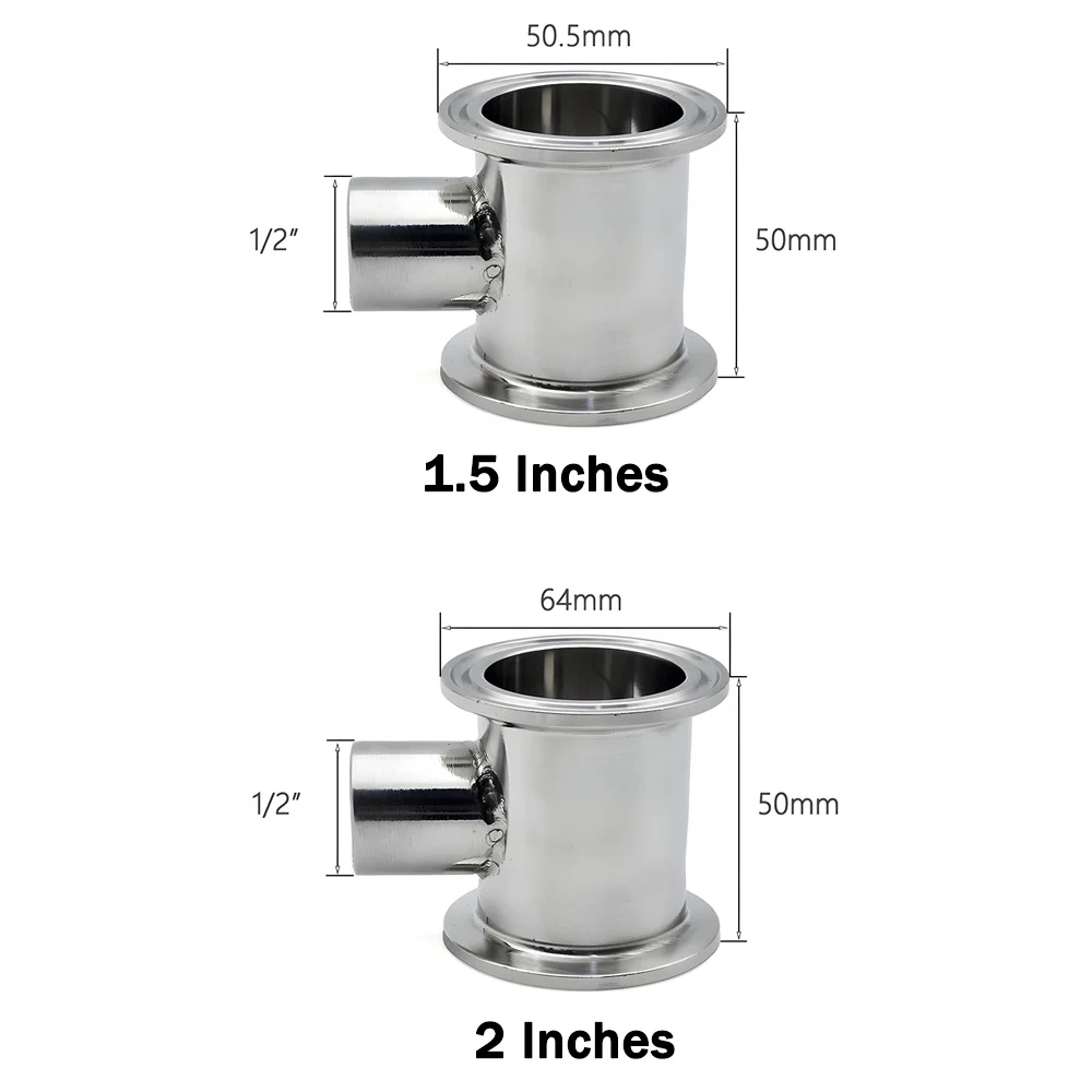 SS304 Tri-Clamp-Refluxsäule – 50 mm 1,5 Zoll/2 Zoll mit 1/2 Zoll Innengewinde, hohe Reinheit für die Destillation von ätherischen Ölen bei Homebrew – Detail 1