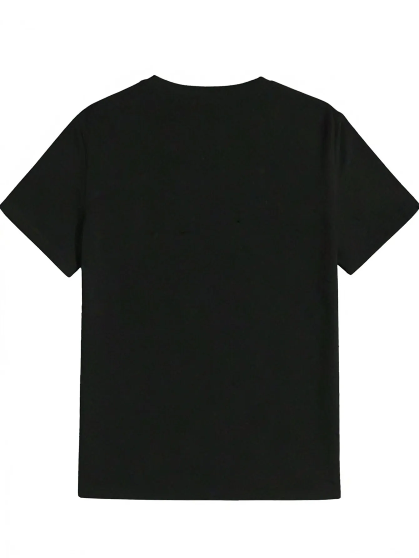 تي شيرت رجالي برسومات سوداء مع طباعة TECH SUPPORT كاجوال من البوليستر بأكمام قصيرة قابل للغسل في الغسالة