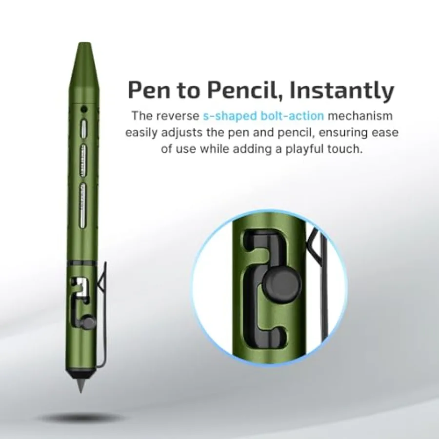 قلم حبر جاف OLIGHT O'Pen Mini 2 مزدوج الوظائف مع عبوة EDC قابلة للاستبدال وطرف قلم رصاص للكتابة السلسة المثالية